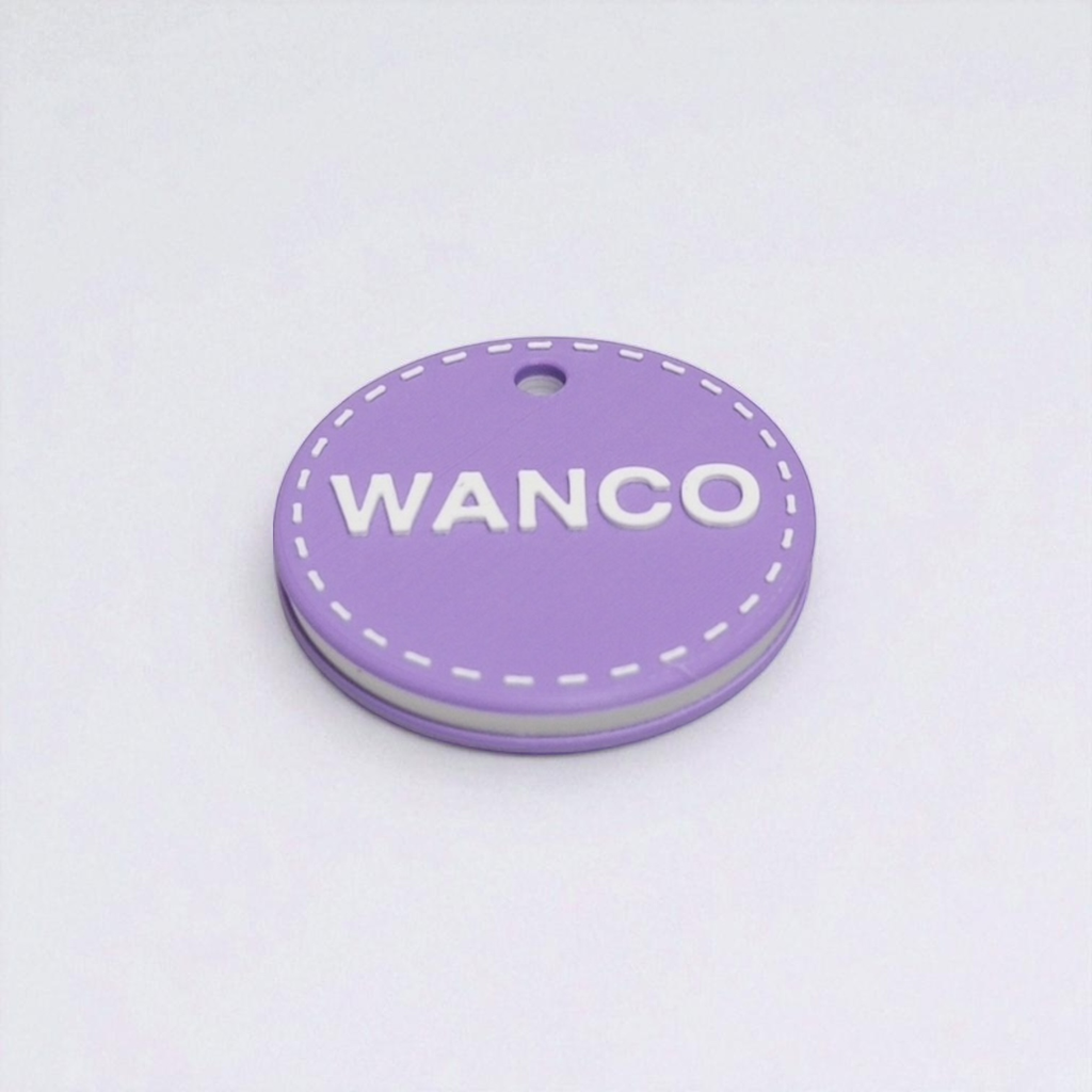 wanco/カラフル 名入れキーホルダー (ステッチ/1色カラー選択)