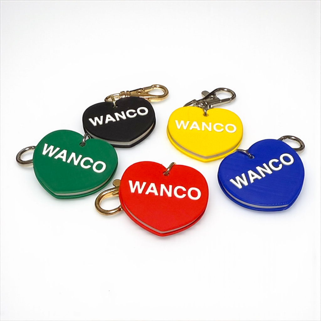 wanco/カラフル 名入れキーホルダー (ハート/原色)