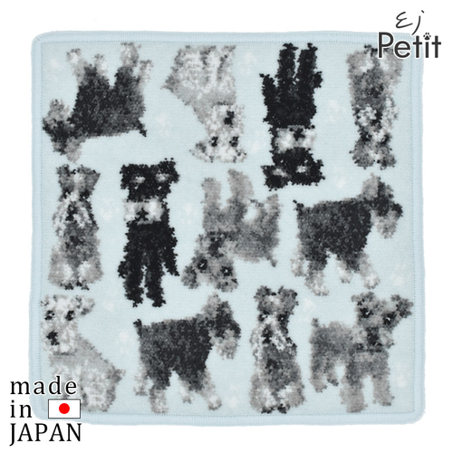 タオルハンカチ アーンジョー 23cm / シュナウザー 総柄