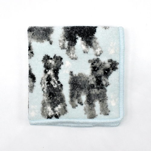 タオルハンカチ アーンジョー 23cm / シュナウザー 総柄