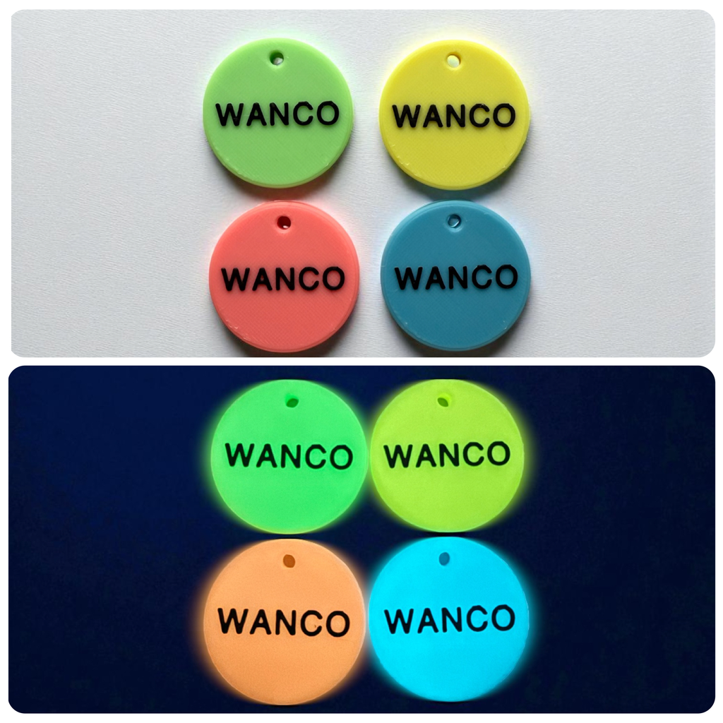 wanco/光る蓄光 名入れキーホルダー