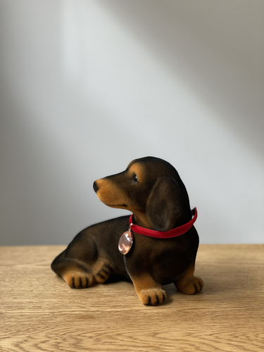 ふわふわワンちゃん貯金箱 | ダックスフンド黒