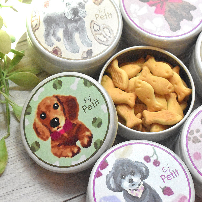 Enjeau(アーンジョー)：おやつ入れ缶 / プードル ブラウン